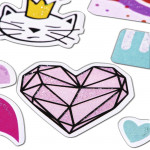 Sticker Set, Display with Various Designs, Assorted