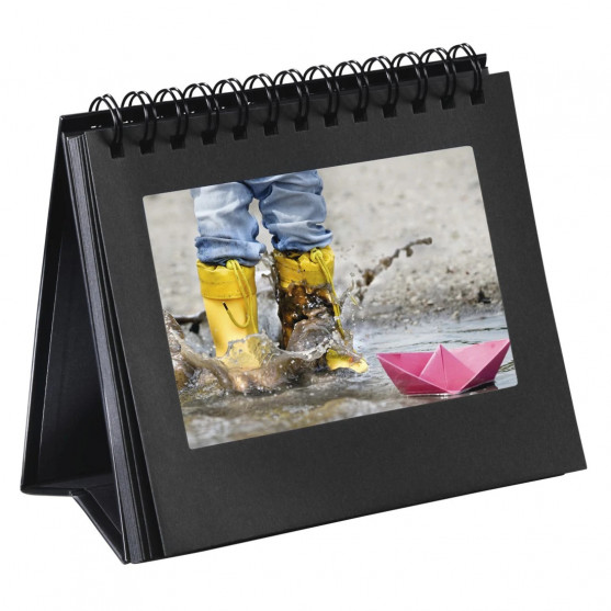 Stojan na špirálový fotoalbum, 12 obrázkov do 11×15 cm, čierny