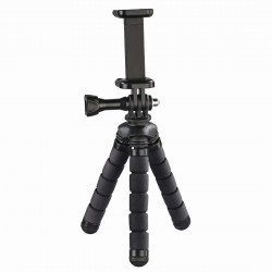 Flex Mini-Tripod for Smartphone and GoPro, 14 cm, black