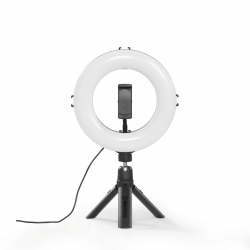Hama SpotLight Smart 80 II, kruhové LED svetlo 8, držiak mobilu, diaľková spúšť, stolný statív