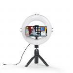 Hama SpotLight Smart 80 II, kruhové LED svetlo 8, držiak mobilu, diaľková spúšť, stolný statív