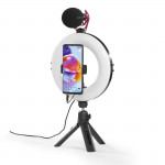 Hama SpotLight Smart 80 II, kruhové LED svetlo 8, držiak mobilu, diaľková spúšť, stolný statív