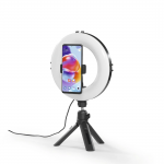 Hama SpotLight Smart 80 II, kruhové LED svetlo 8, držiak mobilu, diaľková spúšť, stolný statív