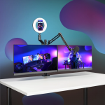 Držiak na monitor pre streamovanie, 4 ramená, nastaviteľný
