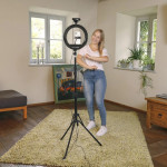 LED kruhové svetlo SpotLight Steady 120 III, statív pre mobil, 12