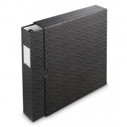 Zložka so 4‑D krúžkovou mechanikou, chrbát 70 mm, obal, čierno/sivá