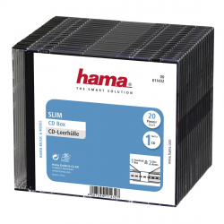 CD Slim Box, 20 ks, transparentný/èierny
