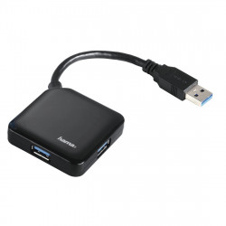 USB 3.0 rozbočovač 1:4, napájaný z USB, čierny, krabička