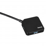 USB 3.0 rozbočovač 1:4, napájaný z USB, čierny, krabička