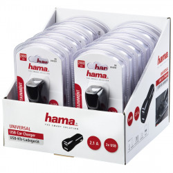 Universal USB Car Charger, 2.1A, 12 pieces in a display box