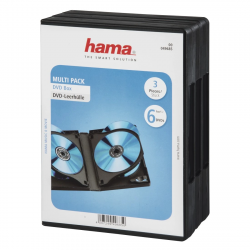 DVD obal na 6 diskov, balenie po 3 kusoch, čierny