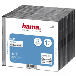Prázdny slim obal na CD, balenie po 25 kusoch, priehľadný/čierny