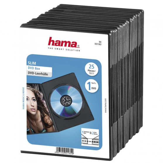 Slim obal na DVD, balenie po 25 ks, čierny Slim obal na DVD, balenie po 25 ks, čierny