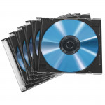Priehľadný/čierny slim obal na CD, balenie po 50 kusoch