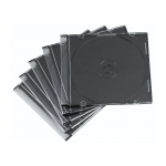 Priehľadný/čierny slim obal na CD, balenie po 50 kusoch Priehľadný/čierny slim obal na CD, balenie po 50 kusoch