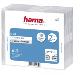 Prázdne CD púzdro Slim Double, balenie po 10 kusoch, priehľadné