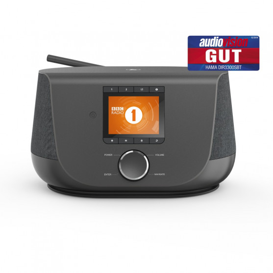 Hama digitálne a internetové rádio DIR3300SBT, FM/DAB/DAB+/ovládanie apkou, Bluetooth, čier