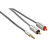 Pripojovací kábel AluLine jack 3,5 mm stereo - 2x cinch konektor, 1 m