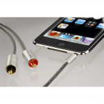 Pripojovací kábel AluLine jack 3,5 mm stereo - 2x cinch konektor, 1 m