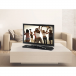 Otočný stojan pod TV, sklo, čierna