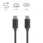 Nabíjací kábel, USB-C - USB-C, 60 W, 1,2 m, čierny Nabíjací kábel, USB-C - USB-C, 60 W, 1,2 m, čierny