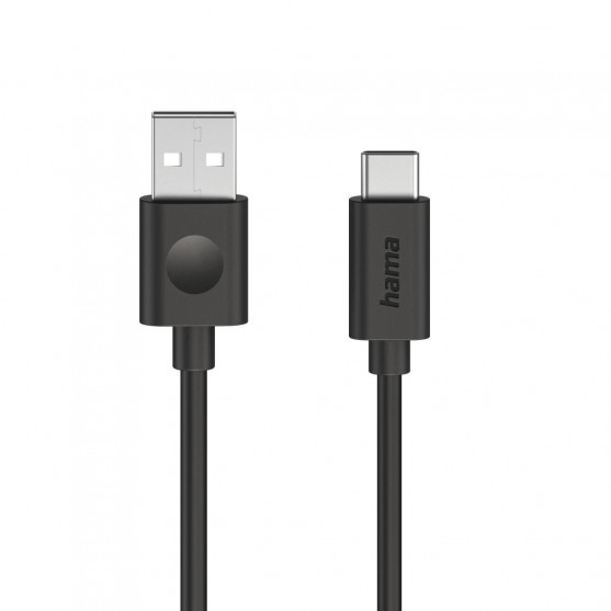 Nabíjací kábel, USB-A - USB-C, 60 W, 1,2 m, čierny