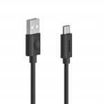 Nabíjací kábel, USB-A - USB-C, 60 W, 1,2 m, čierny