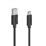 Nabíjací kábel, USB-A - USB-C, 60 W, 1,2 m, čierny