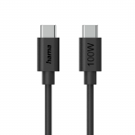 Nabíjací kábel, USB-C - USB-C, 100 W, 1,2 m, čierny