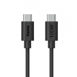 Nabíjací kábel, USB-C - USB-C, 100 W, 1,2 m, čierny
