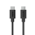 Nabíjací kábel, USB-C - USB-C, 100 W, 1,2 m, čierny