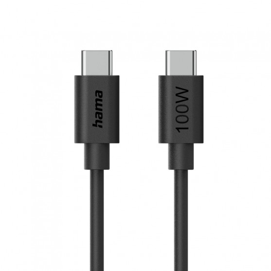 Nabíjací kábel, USB-C - USB-C, 100 W, 1,2 m, čierny