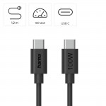 Nabíjací kábel, USB-C - USB-C, 100 W, 1,2 m, čierny Nabíjací kábel, USB-C - USB-C, 100 W, 1,2 m, čierny