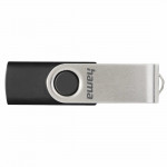 USB kľúč Rotate, USB 2.0, 16GB, 10MB/s, čierna/strieborná