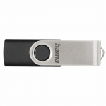USB kľúč Rotate, USB 2.0, 128 GB, 15MB/s, čierna/strieborná