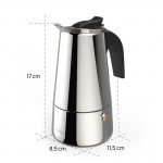 Xavax Barista moka kanvička (koťogo), 4 šálky, 200 ml, ušľachtilá oceľ, strieborná