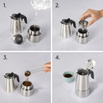 Xavax Barista moka kanvička (koťogo), 4 šálky, 200 ml, ušľachtilá oceľ, strieborná
