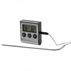Digital Meat Thermometer with Timer, cable sensor