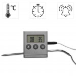Digital Meat Thermometer with Timer, cable sensor