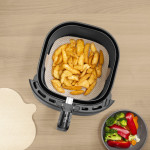 Protective insert for hot air fryers, non-stick, can be cut to size, square