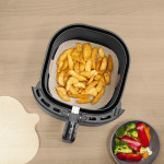 Protective insert for hot air fryers, non-stick, can be cut to size, square