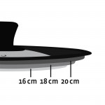 Universal Lid with Steam Vent for Pots and Pans, 16, 18, 20 cm, glass