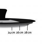 Universal Lid with Steam Vent for Pots and Pans, 24, 26, 28 cm, glass
