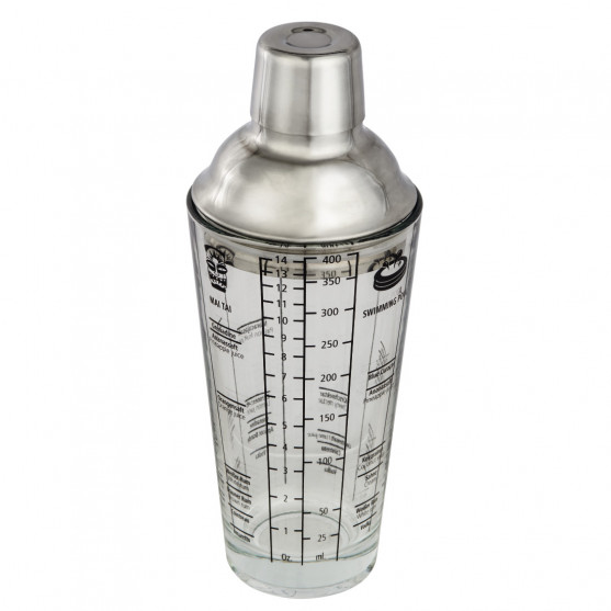 Cocktail-shaker with glass body, 400ml