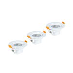 Zapustené bodové LED svietidlá, 5 W, 350 lm, teplá biela, biela obruba, 3ks