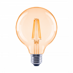 Xavax LED Filament žiarovka, E27, 680 lm (nahrádza 52 W), dizajn G95, teplá biela, jantárová farba