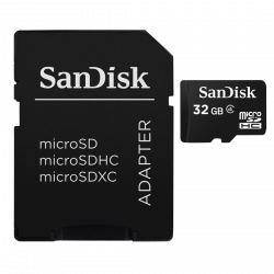 MicroSDHC 32GB Class 4 + SD Adapter Mobile