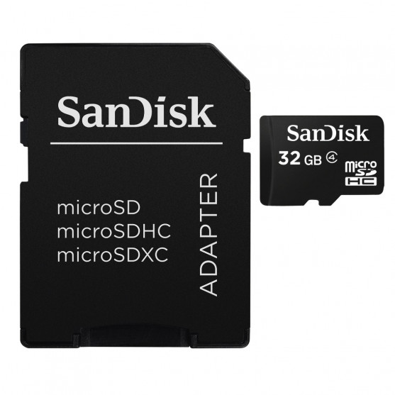 MicroSDHC 32GB Class 4 + SD Adapter Mobile