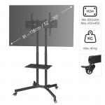 Trolley TV Cart, 178 cm (70), 600x400, black