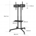 Trolley TV Cart, 178 cm (70), 600x400, black